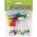 Squawker blowouts with feathers 8pcs