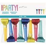 Metallic prismatic mini squawker blowouts 8pcs