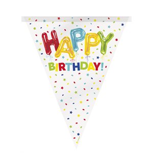 Bannière de fanions 12pi ballon "happy birthday"