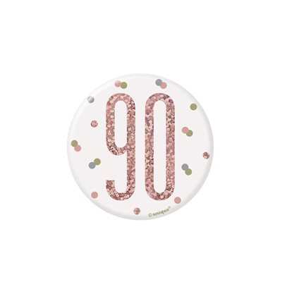 Insigne 3po 90 ans rose doré & blanc
