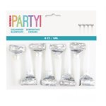 8 minis mirlitons argent prismatique