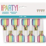 Striped rainbow mini blowouts 8pcs