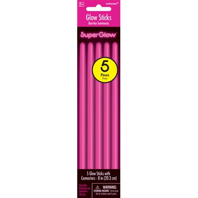 Pink glow sticks 8in 5pcs
