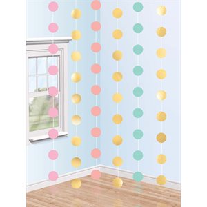 6 guirlandes de cercle or & pastel