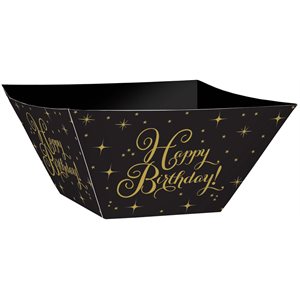 3 bols carrés en papier 12x5po "happy birthday"