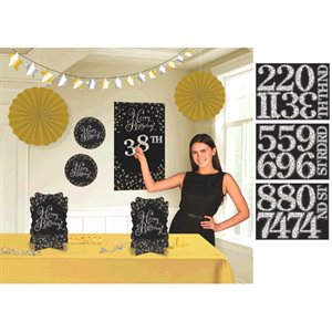 Ensemble de décorations happy birthday & ajouter-l’âge célébration scintillante