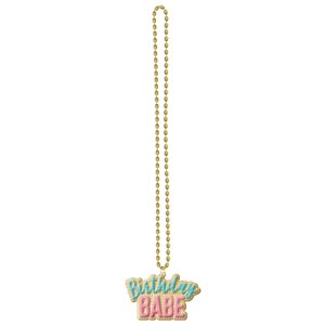 Collier de fête pastel & doré "birthday babe"