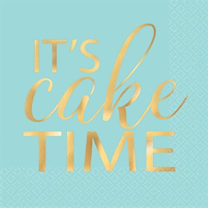 16 serviettes à breuvage it's cake time fête pastel