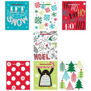 Assorted Christmas mini gift bags 7pcs