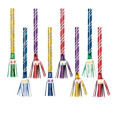 8 mirlitons à franges métalliques arc-en-ciel