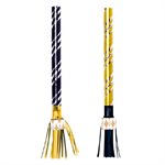 Black, gold & silver metallic fringed blowouts 8pcs