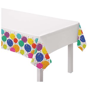 Nappe en plastique 54x84po ballons & confettis multicolores