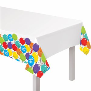 Nappe en plastique 54x102po bonne fête ballons multicolores