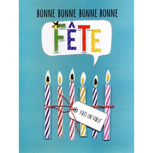 Géante carte de souhait bonne bonne bonne bonne fête, fais un voeu!