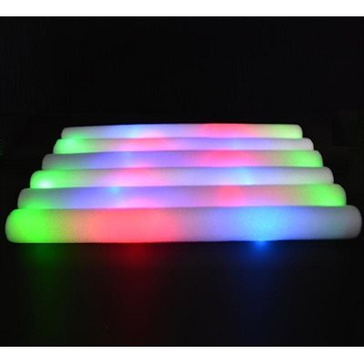Bâton styromousse blanc lumineux multicolore 1.5x18po Bâton styromousse blanc lumineux multicolore 1.5x18po
