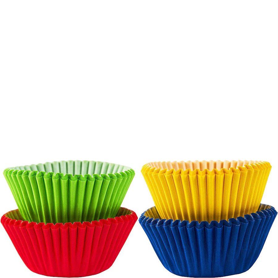 Asst rainbow mini cupcake cases 1.25 100pcs